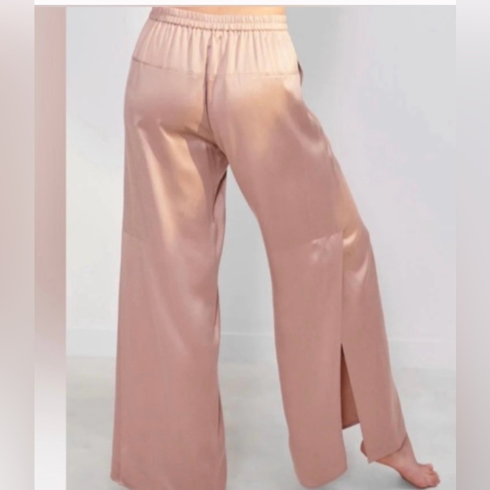 Quince Womens Washable Silk Pajama Pants Wide Leg Pants in Toasted Almond XS